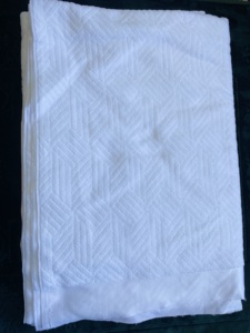 Juego de Toallas de Damasco Tejidas para Hajj/Ihram para Hombres Musulmanes, Venta Caliente de Fábrica, Poliéster Microfibra, Ecológico, Antimicrobiano, Blanco, 2 Piezas - Product Image 4