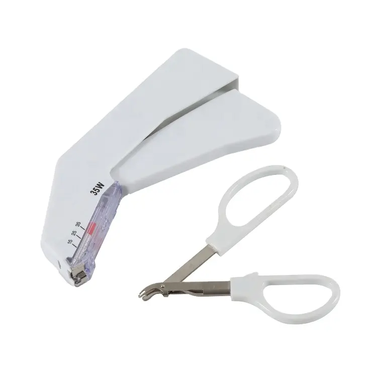 stainless steel disposable singal use automatic surgical operation medical suture 35w skin stapler with pin remover