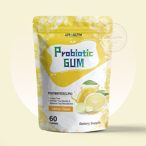 <span class=keywords><strong>Chewing</strong></span>-<span class=keywords><strong>gum</strong></span> Énergisant au Citron en Gros, Supplément Probiotique <span class=keywords><strong>Sans</strong></span> <span class=keywords><strong>Sucre</strong></span> avec 3,3% de Postbiotiques pour une Fraîcheur Quotidienne et un Soutien Immunitaire - Product Image 1