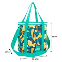 OEM/ODM sac isotherme portable pour le déjeuner fermeture à glissière logo personnalisé doublure en feuille d'aluminium plus grande capacité pour les déplacements décontractés au bureau
