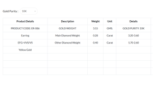 Boucles d'oreilles clous en diamant de laboratoire plaqué or 10 carats, design élégant et étincelant, style tendance pour femme, cadeau bijoux, mariage, usage quotidien - Product Image 6