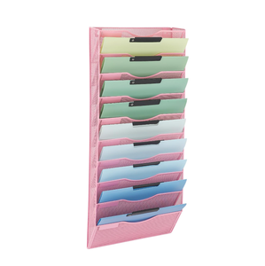 Organisateur <span class=keywords><strong>de</strong></span> fichiers <span class=keywords><strong>mural</strong></span> à 10 niveaux, en métal maillé suspendu, pour <span class=keywords><strong>bureau</strong></span>, support <span class=keywords><strong>de</strong></span> fichiers vertical à fixer sur la porte/le mur - Product Image 2