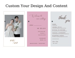 Ensemble de cartes d'invitation de <span class=keywords><strong>mariage</strong></span> élégantes en papier couché gaufré avec impression personnalisée, cartes transparentes colorées - Product Image 6