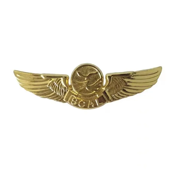 Metal anjo Wings Ouro piloto broche artesanato