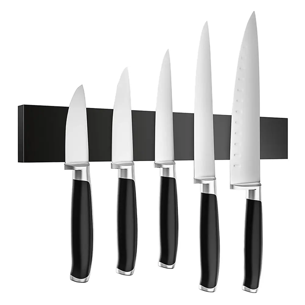 Home Kitchen Magnetic Knife Black Holder Magnet Knife Strip Bar Magnetic Knife Holder for Kitchen Stainless Steel 16 Inch