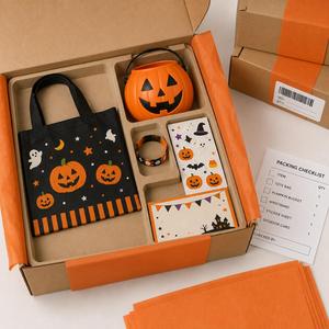 Kit de Regalos Personalizado para Eventos Comunitarios de Halloween con Bolsa de Transporte, Cubo para Dulces, Pulsera, Hoja de Pegatinas y Tarjeta de Patrocinador - Product Image 4