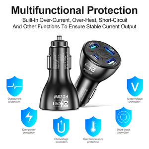 OEM tùy chỉnh 38W sạc pd15w/pd18w/pd20w + QC3.0 1type-c 3USB logo laser rộng 12V-24V ABS đặt hàng số lượng lớn - Product Image 4