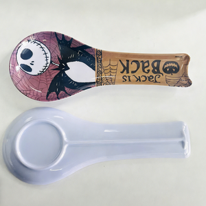 Reposacucharas <span class=keywords><strong>de</strong></span> Melamina Ecológico Irrompible Personalizado <span class=keywords><strong>para</strong></span> Halloween con Estampado <span class=keywords><strong>de</strong></span> Telaraña, Apto <span class=keywords><strong>para</strong></span> Lavavajillas - Product Image 1