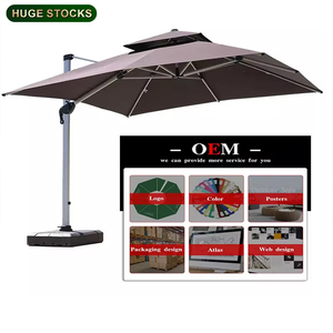 Ô dù che nắng ngoài trời, dù sân vườn bằng nhôm, dù lệch tâm 3m vuông, dù che nắng thương mại 10ft, kèm đế - Product Image 2