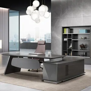 High Class Modern Design Luxurious Wood Veneer General Manager Executive Office Building Furniture