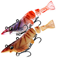 Leurre de pêche crevette multi-sections ultra-réaliste coulant 6cm 8cm 10cm pour poissons d'eau douce