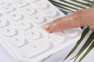 Calculadora electrónica de bolsillo para estudiantes, dispositivo de bolsillo colorido con botón redondo de 12 dígitos, color verde, digital - Product Image 5