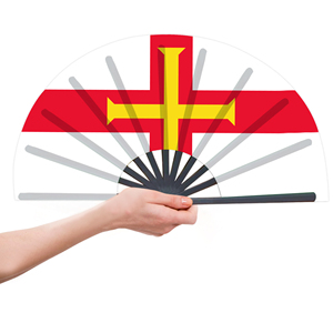 Abanicos Plegables de Bambú con la Bandera de Guernsey al por Mayor, Abanico de Mano para Carnaval, Boda, Festival, Fiesta, Agencia de Viajes - Product Image 4