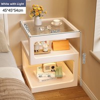 Table d'appoint et de chevet créative et moderne en pin massif avec 3 tiroirs, style luxe léger, sensation haut de gamme, petite table basse simple