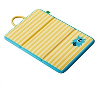 Lit pliable imperméable et respirant pour chiens et chats, motif rayé, utilisation estivale, housse lavable, fond antidérapant