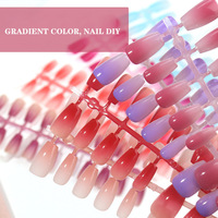 Vente en gros Private Label Gradient Wear Nail Tips Full Custom Coffin Press On Nails Artificial Acrylic Salon Faux