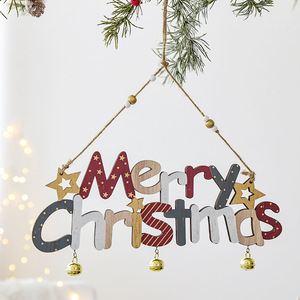 Offre Spéciale élégant joyeux noël en bois suspendu signe <span class=keywords><strong>lettre</strong></span> festive noël Figurine et jouet décoration - Product Image 3
