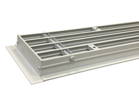 Diffuseur d'air linéaire carré à lame noire et cadre blanc en aluminium pour ventilation de plafond de climatisation centrale
