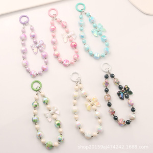Nouvelle couleur plaqué acrylique lanterne perlée porte-clés pendentif personnalisé coloré arc accessoires étui pour écouteurs décoration - Product Image 3