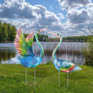 Letrero de Jardín con Forma de Garza de Metal Grande, Colorido, para Exteriores, Patio, Grulla, para Perros, MOQ Bajo, Producto Transfronterizo - Product Image 4