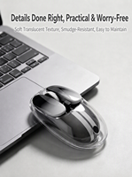 MOFii M60 Translucent Striped BT 2.4G Wired Triple Mode Quiet Ergonomic Office Gaming Rechargeable 400mAh Wireless Mouse