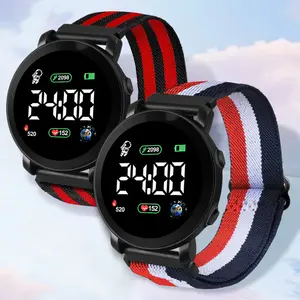 Men's Sports Waterproof Digital Watch For Male LED light kids Nylon band reloj camouflage color cheap children watches