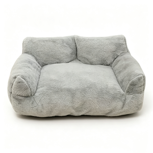 Soft Plush <b>Dog</b> Bed Rectangle Pink Faux Fur Pet <b>Sofa</b> Indoor All Seasons Removable Washable Cute Style - Product Image 3