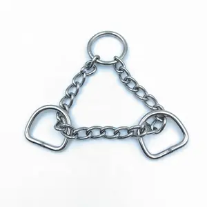 Cadena Martingale de acero inoxidable con anillos en D de 1 "para collares de perros - Product Image 1