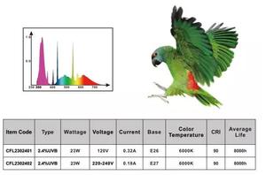 UVB 2.4 20W đèn Huỳnh quang Compact/bóng đèn/ánh sáng cho chim - Product Image 3
