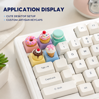 Custom Soft PVC 3D Dessert Keycaps Cute Donut Cupcake Ice Cream Key Caps Kawaii Artisan Keycap for Mechanical Keyboard Wholesale