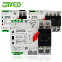 Commutateur de transfert automatique double alimentation DIY GO sur rail DIN 2P 4P ATS, sélecteurs électriques, alimentation ininterrompue 125A 220V 110V