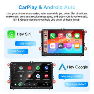 Pour VW Passat Golf MK5 MK6 Jetta T5 EOS POLO <span class=keywords><strong>Touran</strong></span> Seat <span class=keywords><strong>Sharan</strong></span> VW 9 pouces universel Android 11 voiture stéréo CarPlay unité principale - Product Image 4
