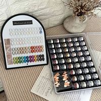 Ensemble de 48 poudres à ongles effet miroir brillant avec nuancier, teintes quatre saisons, vente en gros pour salons de manucure