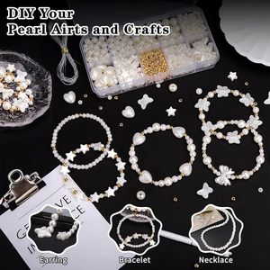 Kit de fabrication de bijoux DIY : Perles, papillons, cœurs, étoiles, rondes – Fournitures pour bracelets en résine plastique – 10 compartiments - Product Image 4