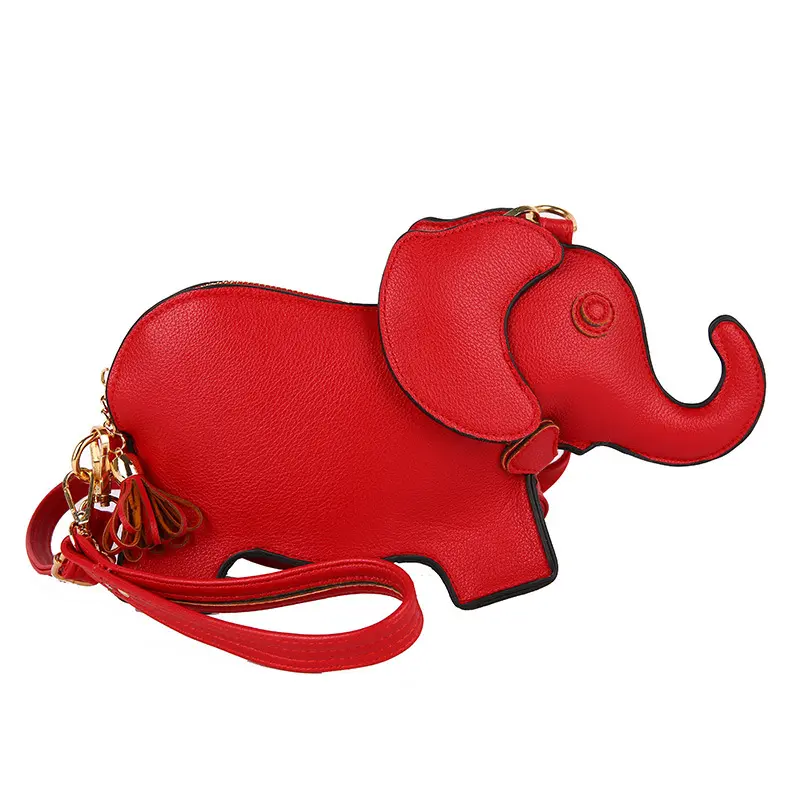 2024 Neue Karikatur Mädchen All-Match Schulter Crossbody-Tasche Internet beliebt lustig Schulter Münze Geldbeutel Elefant Handy-Tasche