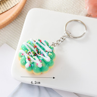 Gantungan Kunci Mini Donat Simulasi Macaron Makanan Krim Gantungan Kunci Mainan Kreatif untuk Kunci