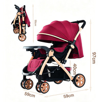 Poussette compacte réversible et pliable 2-en-1 pour bébé, trotteur et porte-bébé