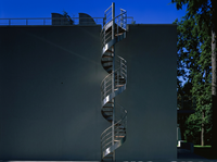 Rampe d'escalier en acier inoxydable durable, spirale moderne, écologique, pour extérieur