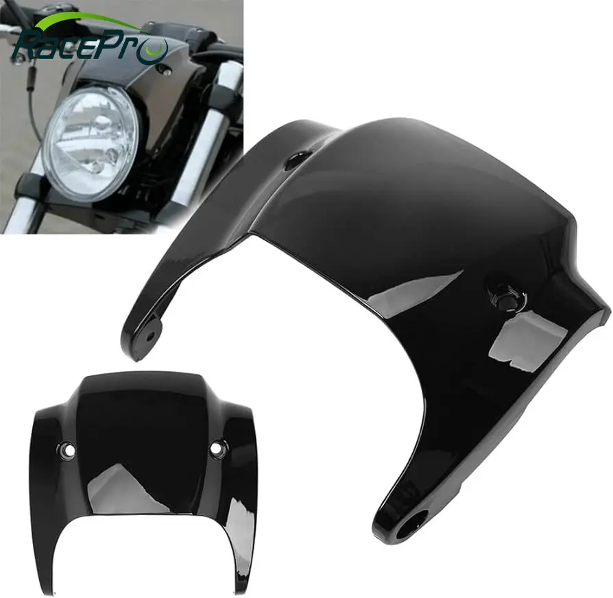 Racepro Nieuwe Motorfiets Gloss Zwart Kort Voormasker Koplamp Kuip Cover Voor Harley Davidson V-Rod Night Rod 2012-2017