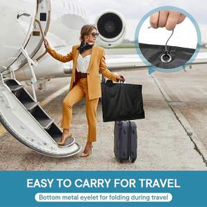 Sacs de vêtements en polyester non tissé 600D personnalisés en gros avec fermetures éclair, sacs de protection pour vêtements portables, faible MOQ - Product Image 4