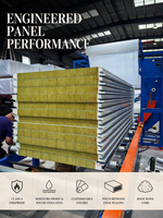 Toiture métallique isolée en laine de roche avec bordure en polyuréthane, ignifuge et écologique, pour la rénovation de bâtiments à structure en acier, usine