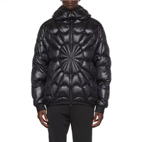 High Street New Fashion Custom Bubble Jacket Spider Web acolchado algodón hombres chaquetas de invierno negro brillante Puffer Jacket