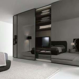 Armoire sur mesure avec porte en verre, armoire en bois, armoire de chambre à coucher, placard - Product Image 4