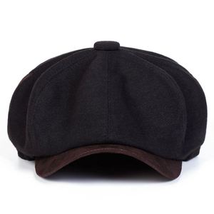 Men's Wool 8-Panel Taxi Hat Flat Adjustable <b>Beret</b> Hats Newsboy Cap Promotional Gifts - Product Image 1