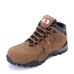 Suede genuine leather oil safety shoes ce s3 metal free insulative support oem customized