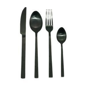 Chất lượng cao thép không gỉ kim loại thiết lập dao kéo Matte đánh bóng biểu tượng tùy chỉnh Hộp bao bì đen bạc hiện đại cổ điển - Product Image 1