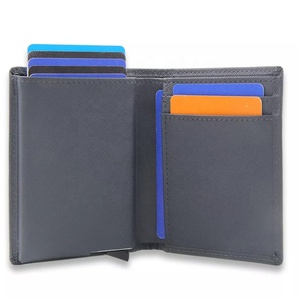 Hộp Đựng Thẻ Bật Lên Chặn RFID Hộp Đựng Thẻ Nhôm Ví Da Mỏng - Product Image 3