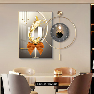 2024 nuovo stile decorazione ristorante high-end <span class=keywords><strong>di</strong></span> lusso vino <span class=keywords><strong>di</strong></span> <span class=keywords><strong>vetro</strong></span> <span class=keywords><strong>di</strong></span> cristallo <span class=keywords><strong>di</strong></span> porcellana arte orologio da parete <span class=keywords><strong>moderni</strong></span> dipinti in <span class=keywords><strong>vetro</strong></span> - Product Image 5