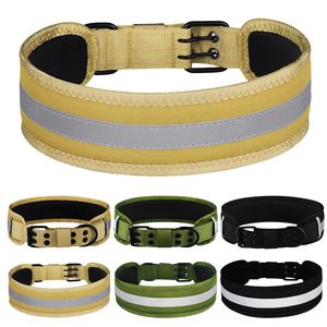 2025 nuevo diseño de nailon reflectante grueso suave acolchado Collar de entrenamiento para perros grandes Super ancho Pit Bull Dog Collar - Product Image 3