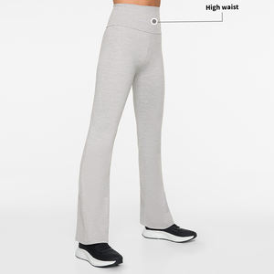 Taille haute Bootcut pantalons de Yoga pour femmes Leggings évasés poches entraînement décontracté salon cloche bas jambe <span class=keywords><strong>large</strong></span> pantalons de survêtement ensembles solides - Product Image 5